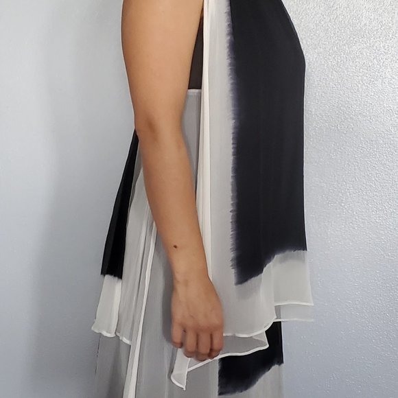 L.A.M.B. Gwen Stefani 100% Silk Dress in Black Gray and White Women's Size M - Picture 5 of 12